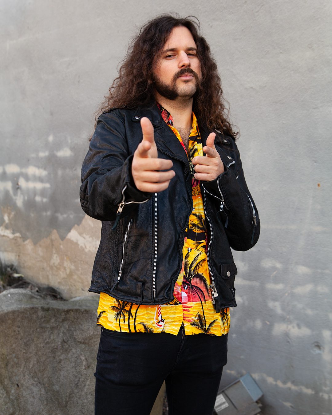 Гавайская рубашка, пальма, яхта, желтый