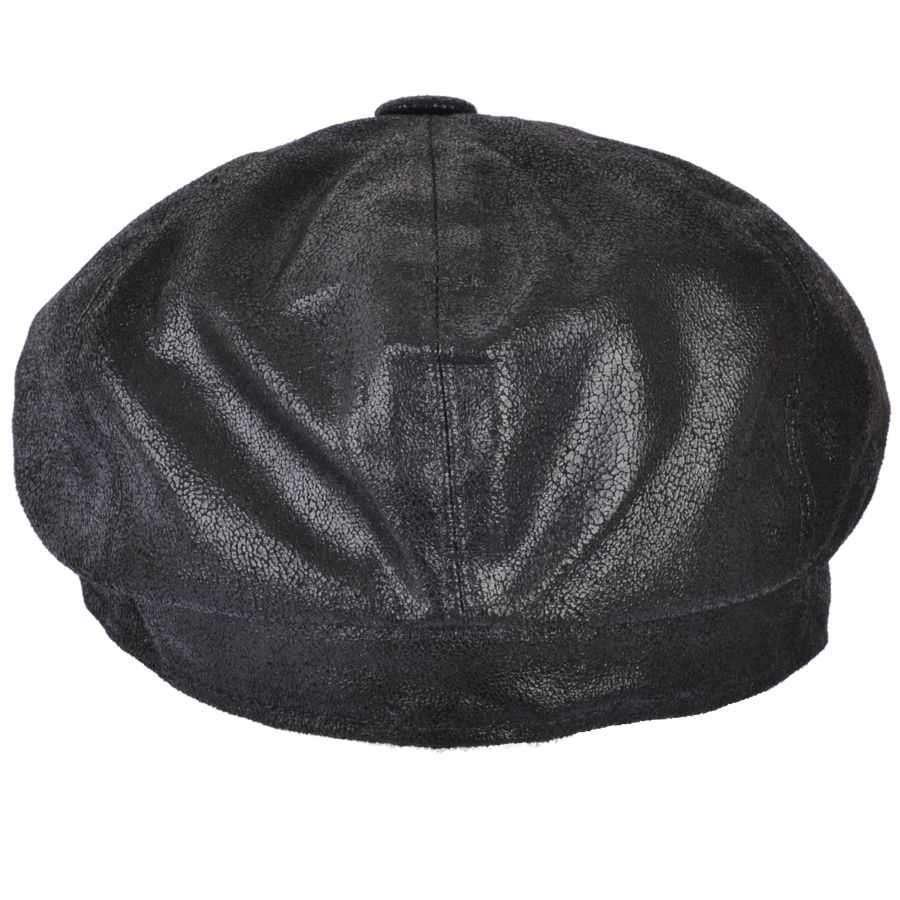 Maz PVC Leather look Newsboy Cap Black — изображение 2