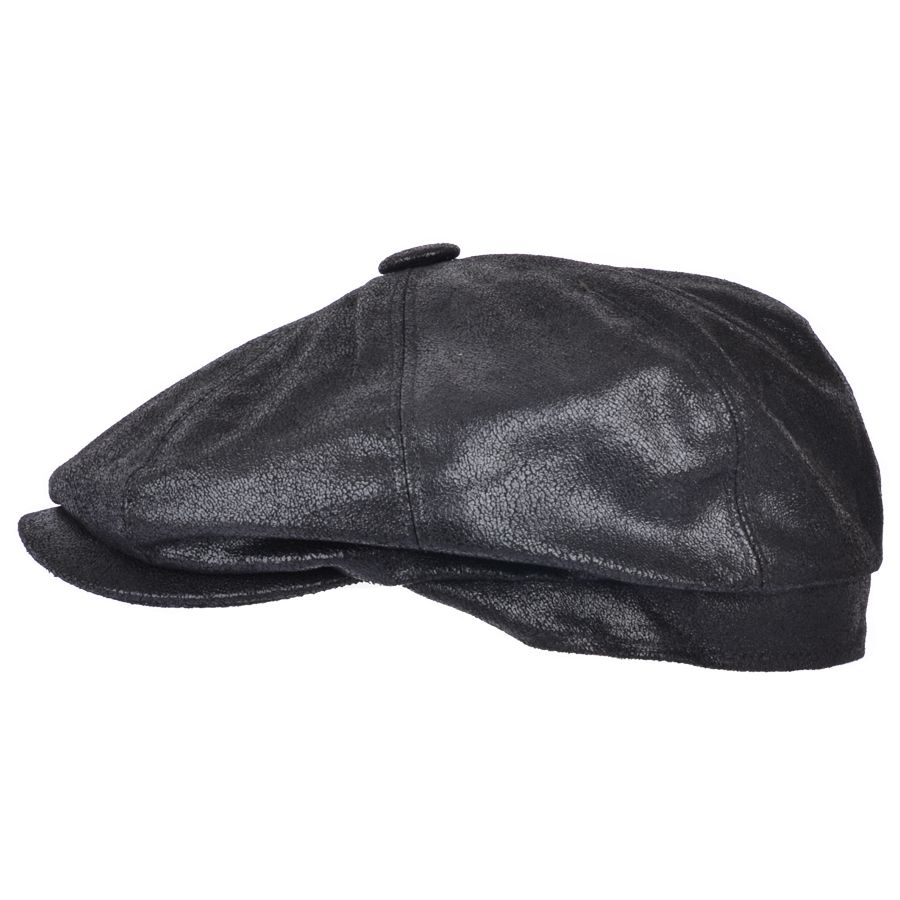 Maz PVC Leather look Newsboy Cap Black — изображение 3