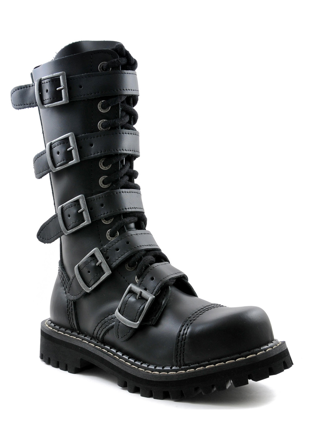 Angry Itch14 Eye Steel Toe With 5 Buckles Boots