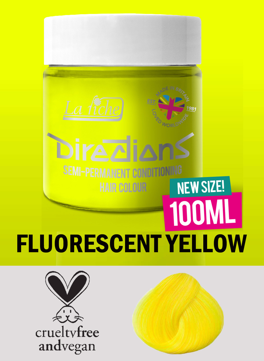 Directions Hair Colour Fluorescent Yellow