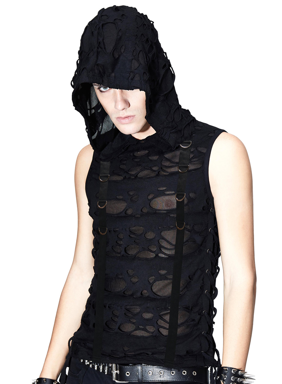 Ärmlos luvtröja Night shadow Hoodie Black