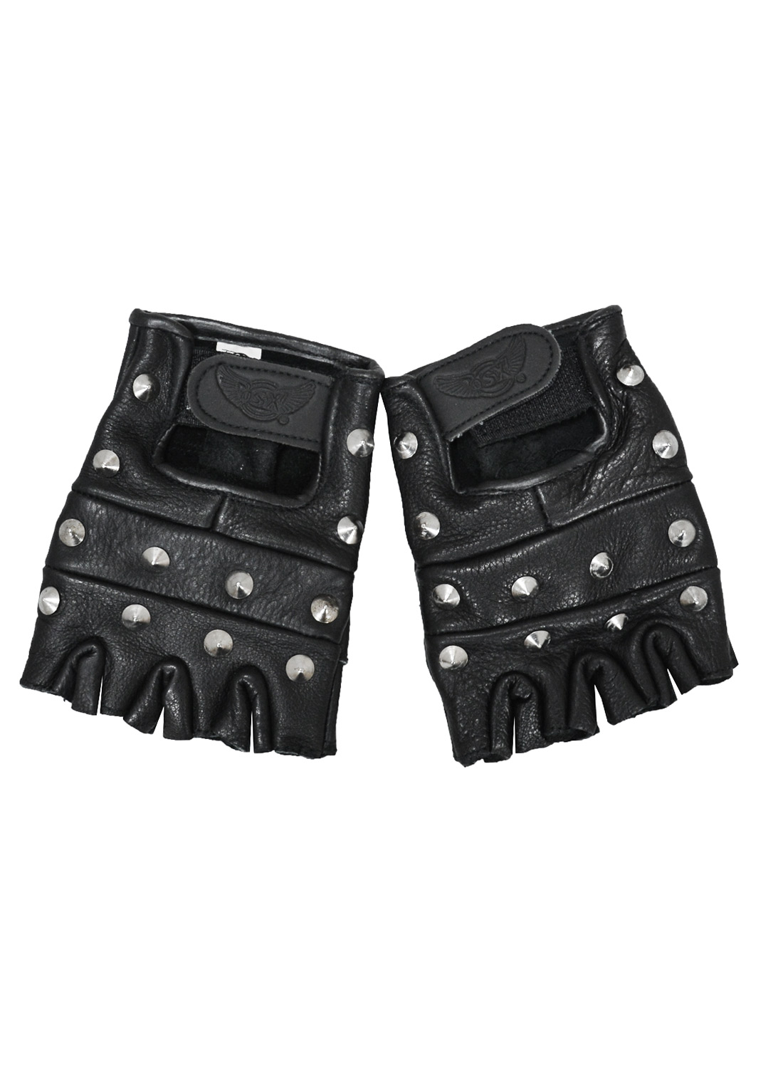 Studded Leather Biker Gloves Black — изображение 2