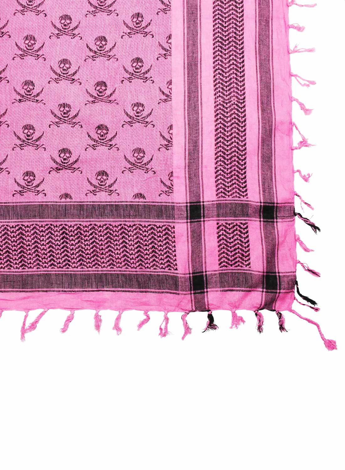Keffiyeh With Skulls Pink-Black