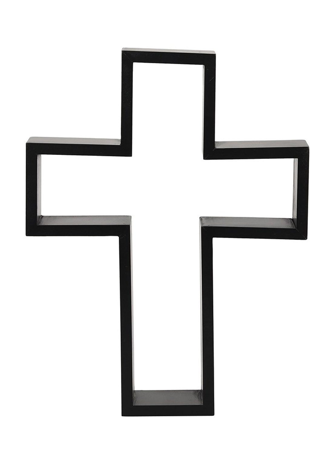 Black crucifx wall shelf