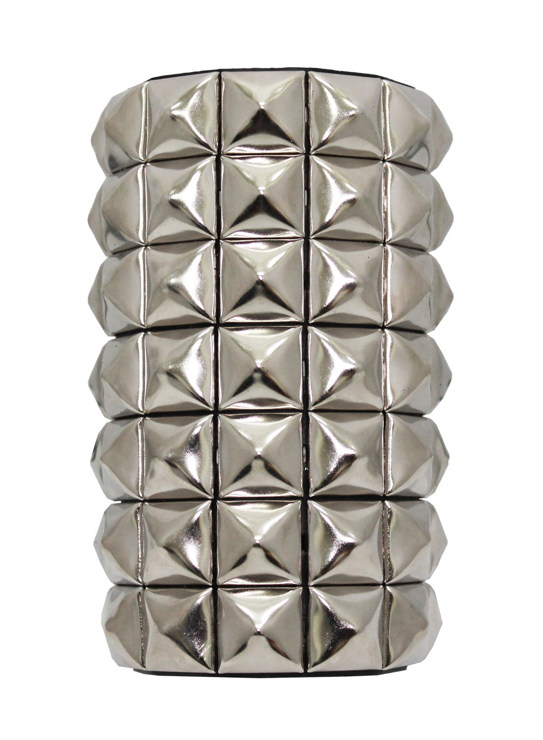 7 Row pyramid Leather Wristband