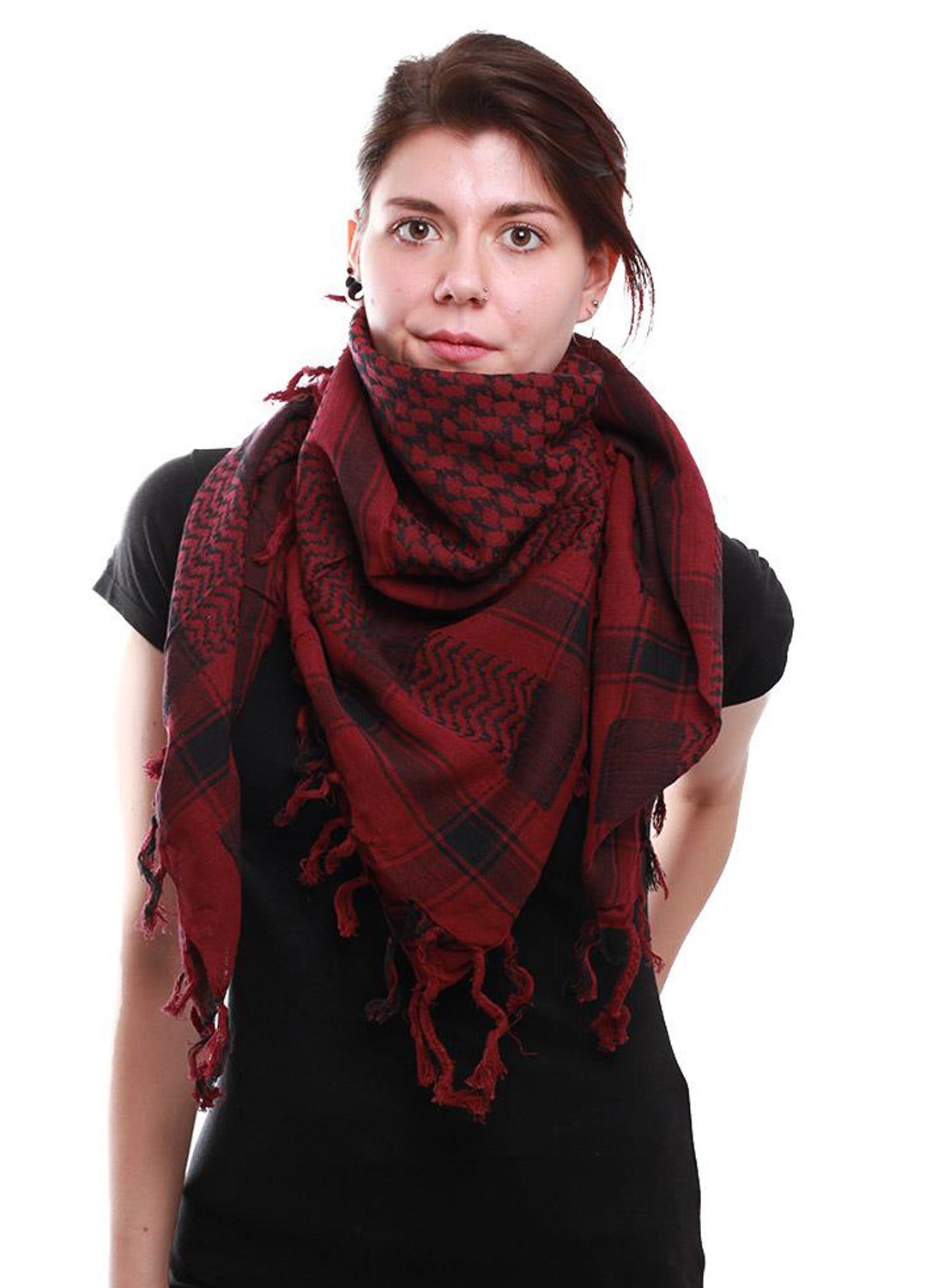 Keffiyeh Bordeaux and Black