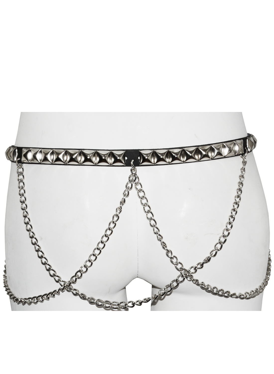 1 Row Pyramid Studbelt+ Chain