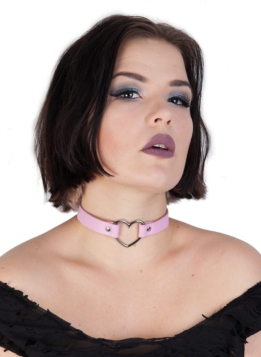 Heart Vegan Choker Pink