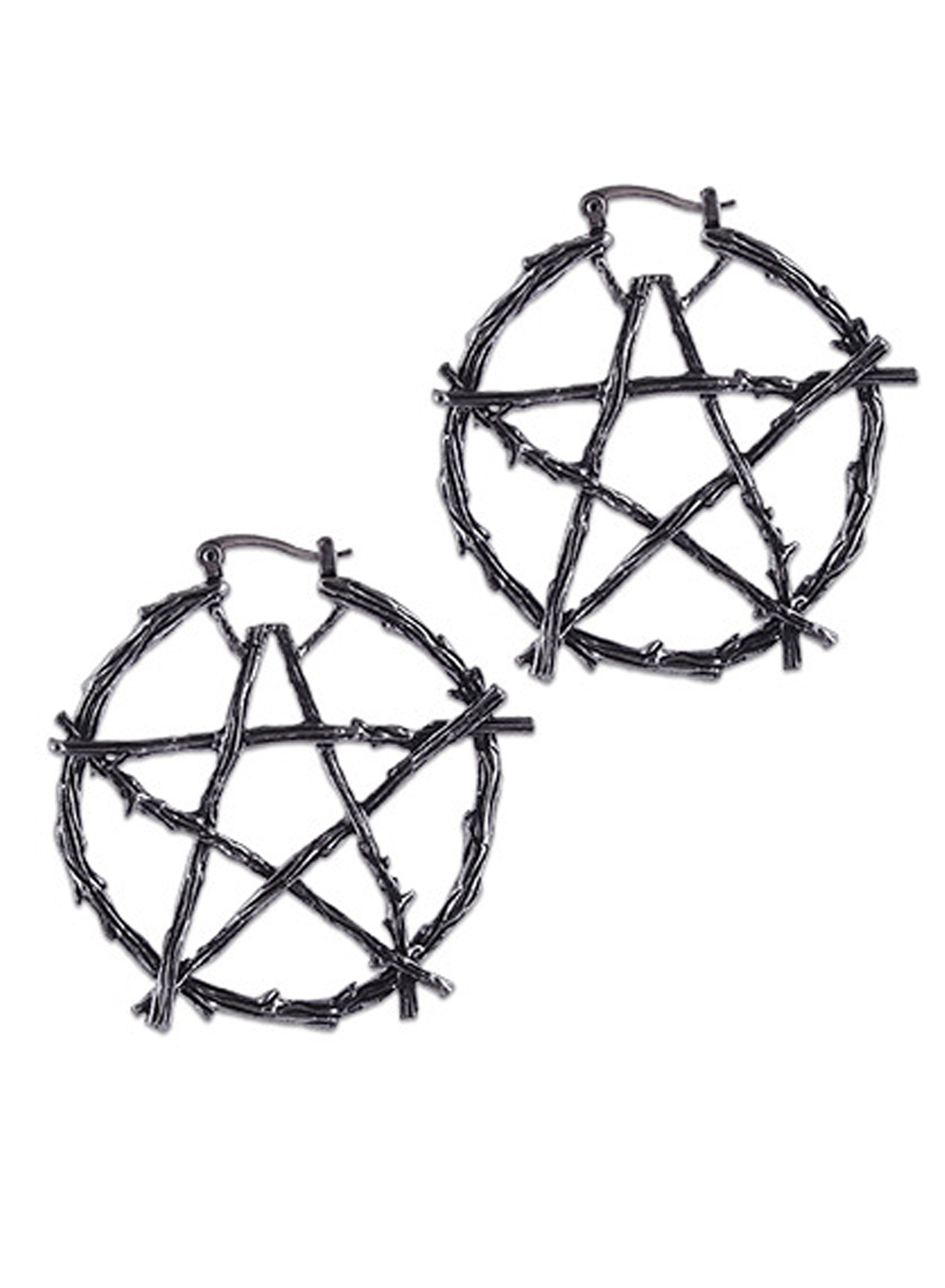 Pentagram Hoop Earrings