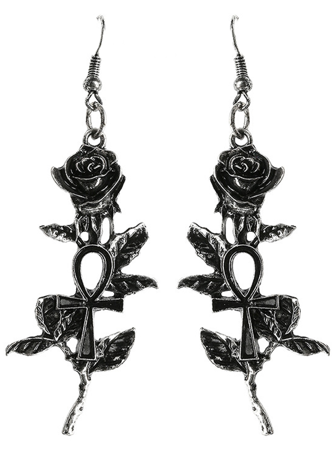 Ankh Rose Earrings