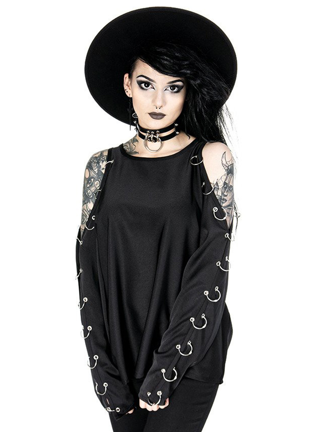 Cold Shoulder Pierced Blouse