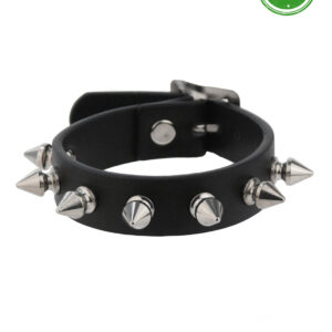 1 Row Spike Vegan Leather Wristband