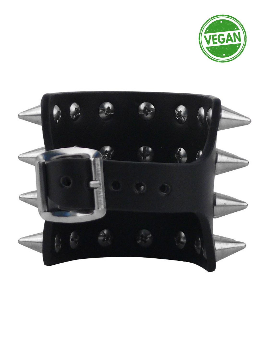 4 Row Con Spike Vegan Leather Wristband