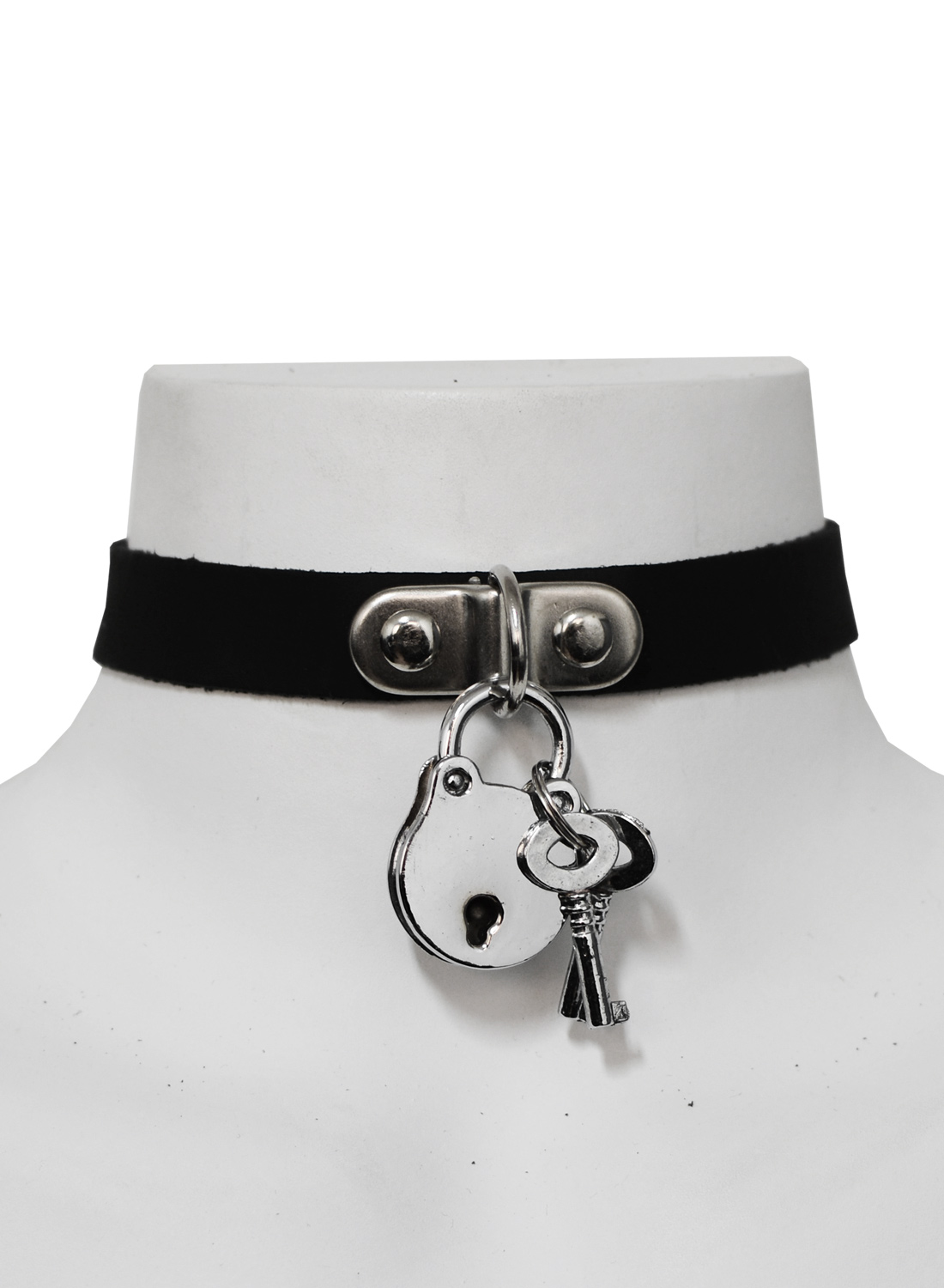 1 Row Padlock Leather Choker