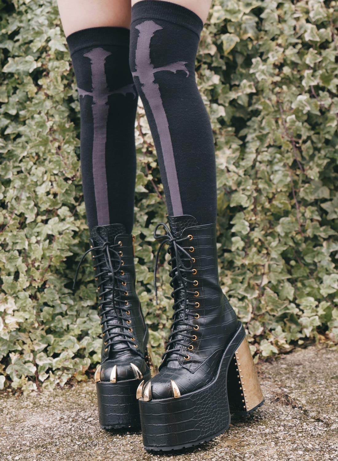 Killstar Swordstorm Knee High Socks