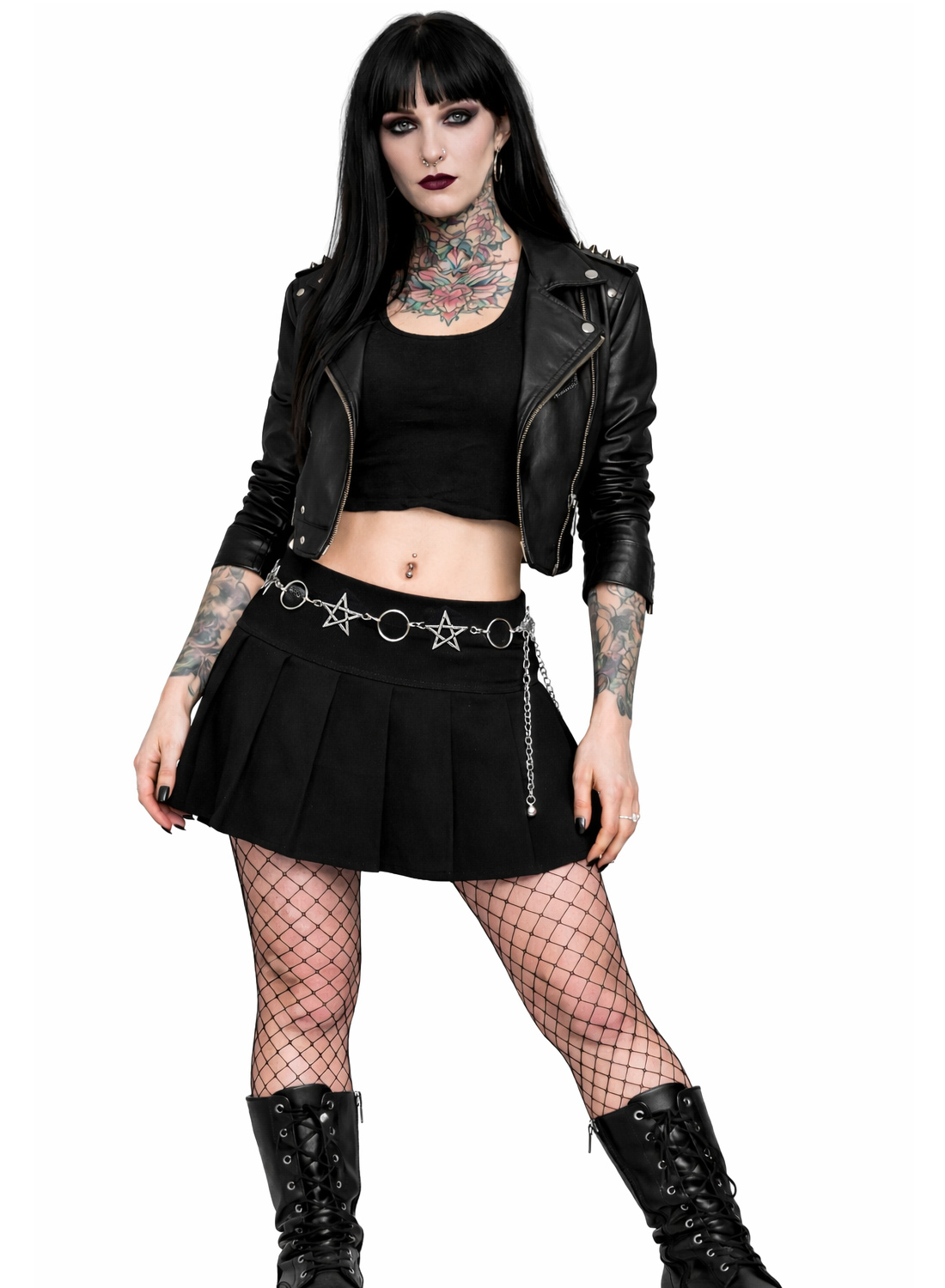 Ремень с металлической цепочкой в виде пентаграммы