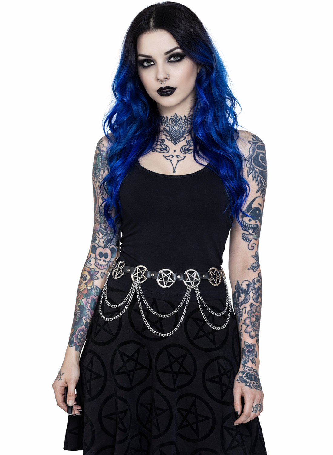 Ремень с цепочкой в виде пентаграммы