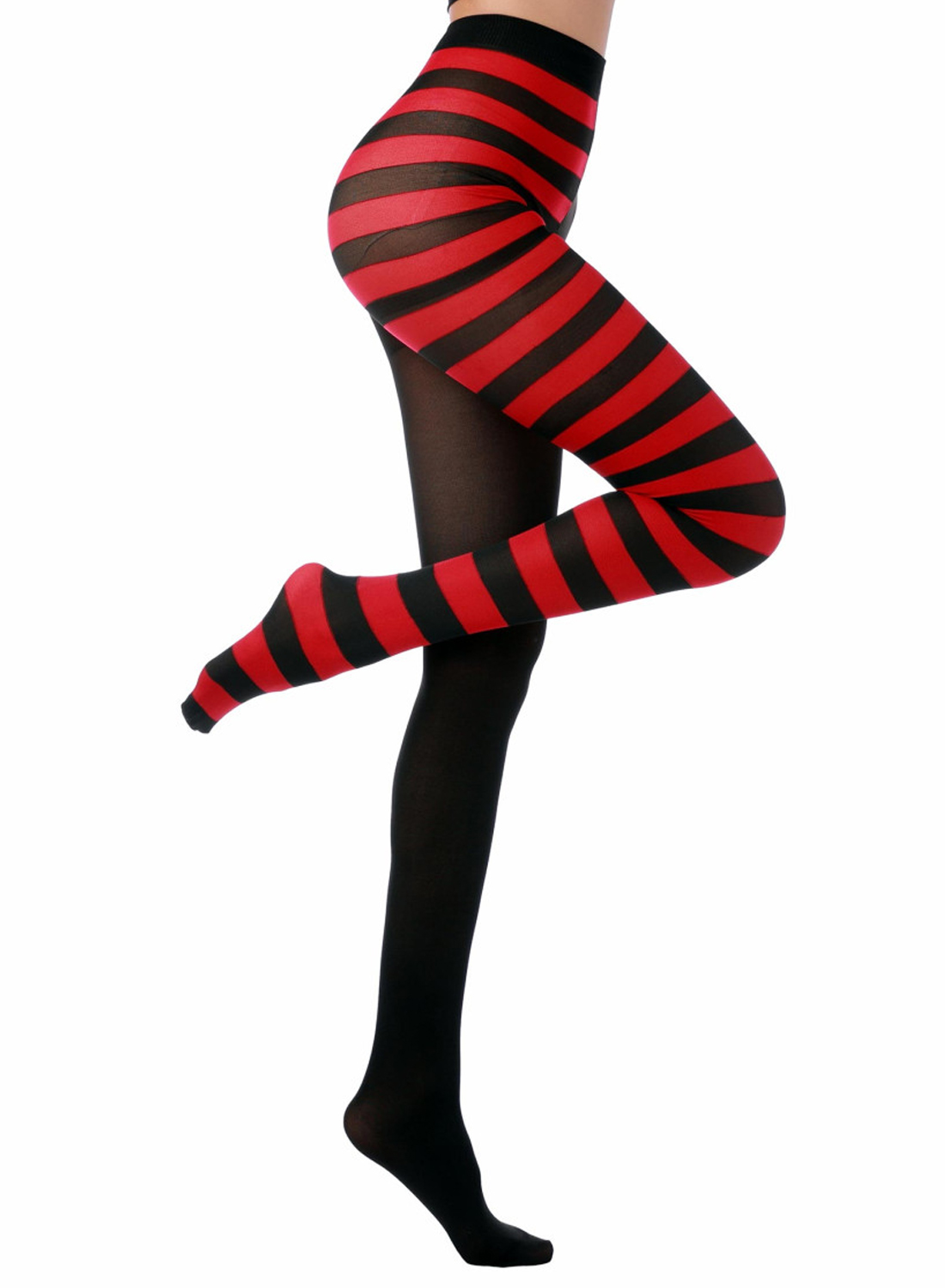 Красные колготки с двумя лицами